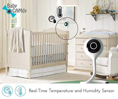 Baby CAMdy - Vigilabebe con camara vigilancia WiFi interior para bebes, HD 1080p. Fijación en cuna bebe. Aplicación inteligente iOS/Android