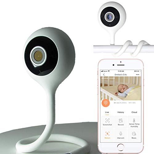 Baby CAMdy - Vigilabebe con camara vigilancia WiFi interior para bebes, HD 1080p. Fijación en cuna bebe. Aplicación inteligente iOS/Android