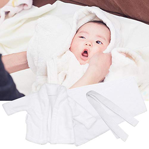 Baby Prop Albornoz, Bebé blanco accesorios de fotografía Albornoz + Toalla Recién nacido Infantil Blanco Con capucha Toallas de baño Disparo Foto Disfraz(3-6 Months)