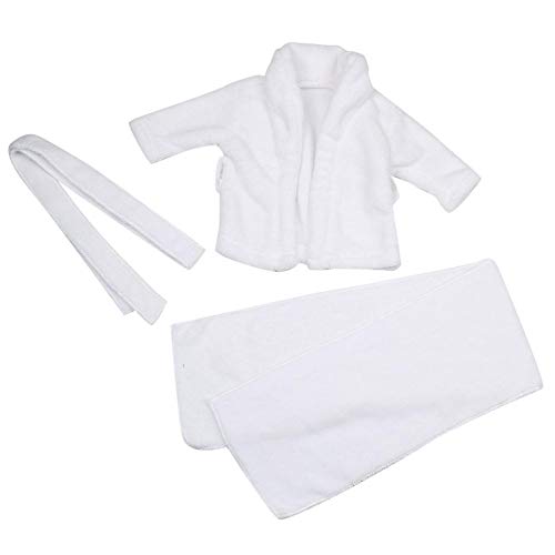 Baby Prop Albornoz, Bebé blanco accesorios de fotografía Albornoz + Toalla Recién nacido Infantil Blanco Con capucha Toallas de baño Disparo Foto Disfraz(3-6 Months)