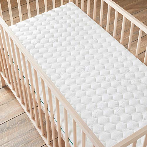 Babysom - Colchón Cuna Bebé Bambú + 1 Protector de colchón impermeable DE REGALO - 60 x 120 cm - Natural - Antiasfixia - Transpirable - Reglaje Térmico