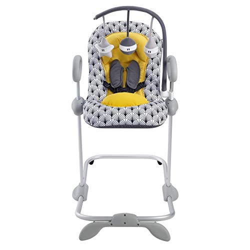 Béaba 915021 - Hamaca bebe regulable en altura, unisex, color amarillo y gris