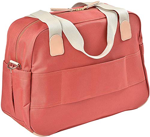 BÉABA Genève II - Bolso Cambiador, Modulable, Múltiples Compartimentos, Estuche Delantero Extraíble, Colchón Cambiador, Bolsa de Comida Isotérmica, Sistema de Enganche para Cochecitos - Naraja