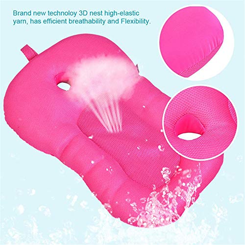 Bebé infantil cojín de baño alfombra, 4EVERHOPE flotante suave bebé almohada de baño/tumbona recién nacido bañera cojín de aire (Rosa Claro)