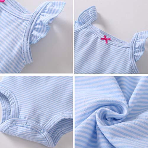 Bebé Niñas Vestido de Manga Corta + Pantalones Cortos + Body, 3 Piezas Conjuntos de Ropa 3-6 Meses