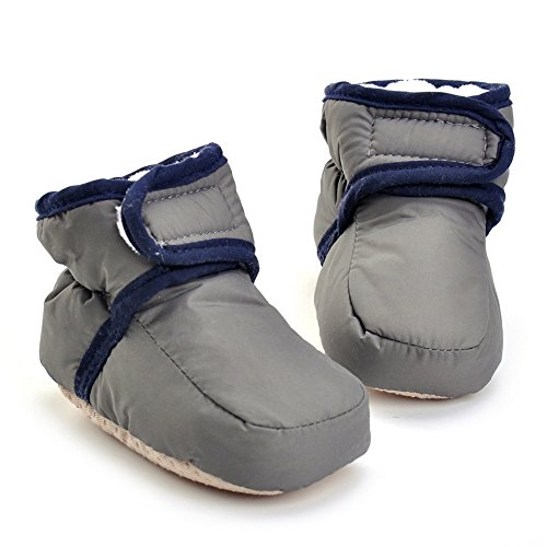 Bebé Niños Niñas Invierno Cálido Botas Zapatos de Cuna gris gris Talla:3-6 meses