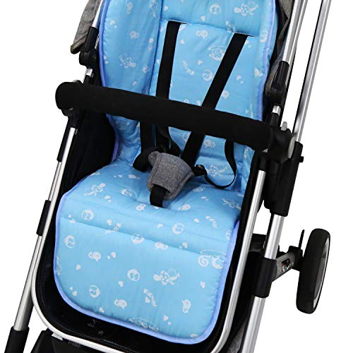 BelleStyle Colchonetas para silla de paseo, Universal Colchoneta Silla Colchoneta Suave Transpirable bebé algodón puro cochecito asiento maletero bebé recién Nacido cojín (Azul)