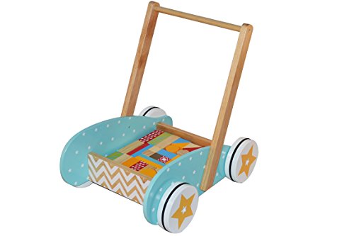 Betoys 131992 - Carrito de Marcha y Juego de construcción de Madera, Multicolor