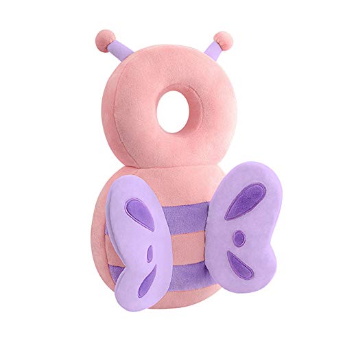 BOI Protector de cabeza de bebé, almohadillas de seguridad ajustables para bebés caminantes, cabeza protectora adecuado para niños de 4 a 24 meses, tigre Como se muestra Talla:butterfly