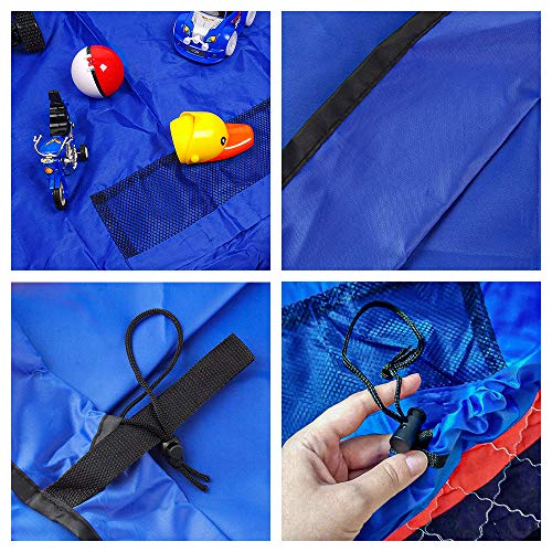 Bolsa de Almacenamiento de Juguetes para niños, Alfombra de Juego Organizer para Juegos de niños, Juguetes de Niños una Limpieza más Rápida (Azul, 150 cm)