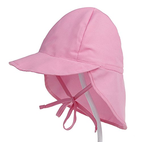 Boomly Bebé Sombrero para El Sol con Proteccion De Cuello Anti UV Cap Algodón Respirable Sombrero De Playa Verano Vacaciones