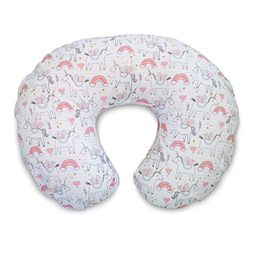 Boppy Original funda de almohada de lactancia, tela de mezcla de algodón, unicornios rosas