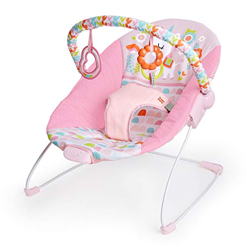 Bright Starts Silla Mecedora con Vibraciones y Arco de Juego, Fancy Fantasy, Color Rosa