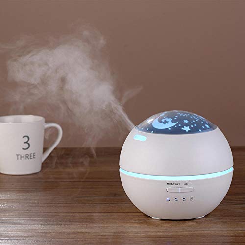 Bryights Humidificador Aromaterapia 150Ml Humidificador De Aire Ultrasónico Aroma Difusor De Aceite Esencial con Adaptador De Luz Nocturna Aromaterapia Mist Maker para Oficina En Casa-White_Au