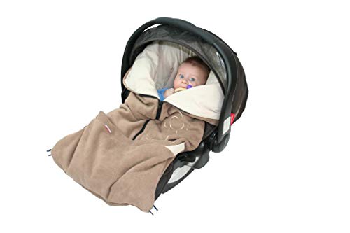 ByBoom – Saco de abrigo 2 en 1 para primavera, verano, otoño, universal, para portabebés, asiento de coche, por ejemplo, para Maxi-Cosi, Römer, para cochecito o silla de paseo; antracita/aqua