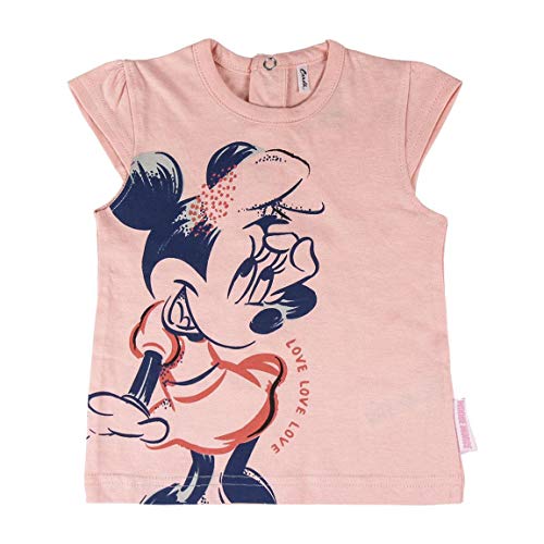 Cerdá Conjunto Bebe Niña Verano de Minnie Mouse Disney-12 Camiseta Algodon Juego de pantalones cortos, Rosa, 12 meses Bebé-Niñas