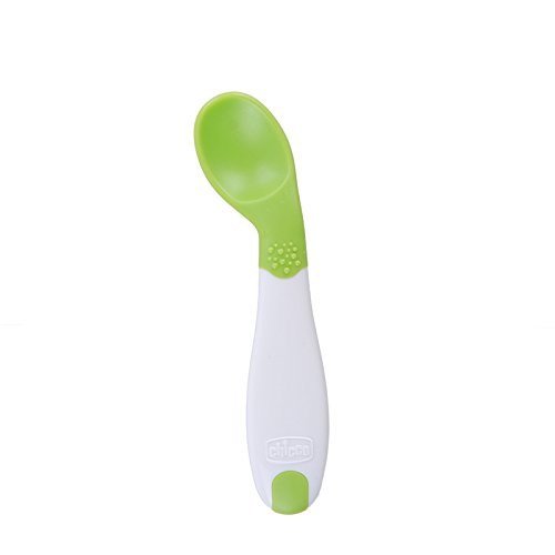 Chicco - Cuchara inclinada y mango ergonómico 8m+, color verde