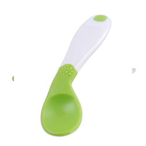 Chicco - Cuchara inclinada y mango ergonómico 8m+, color verde