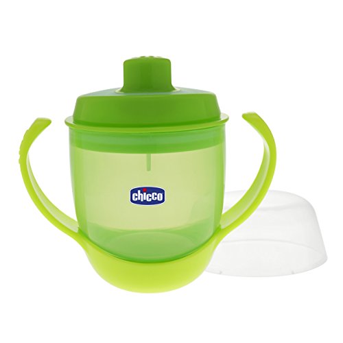 Chicco - Vaso evolutivo extra suave con asa y sistema antigotéo, 180 ml, 12m+, color verde