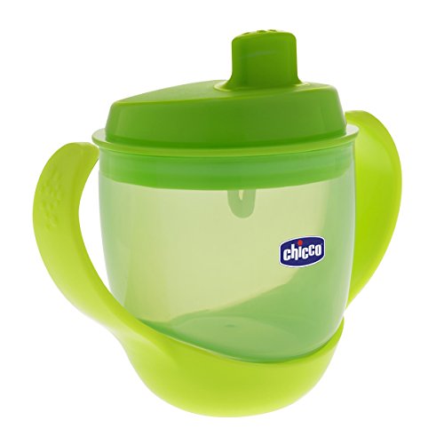 Chicco - Vaso evolutivo extra suave con asa y sistema antigotéo, 180 ml, 12m+, color verde