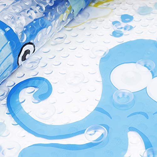 chuckle Alfombra de Baño Antideslizante para Bebés Niños, 39x69cm| Alfombrilla Bañera Resistente al Moho, PVC Ventosas Fuertes para Seguridad| Bañera Baño Suelo Ducha| Lindas Criaturas Marinas.