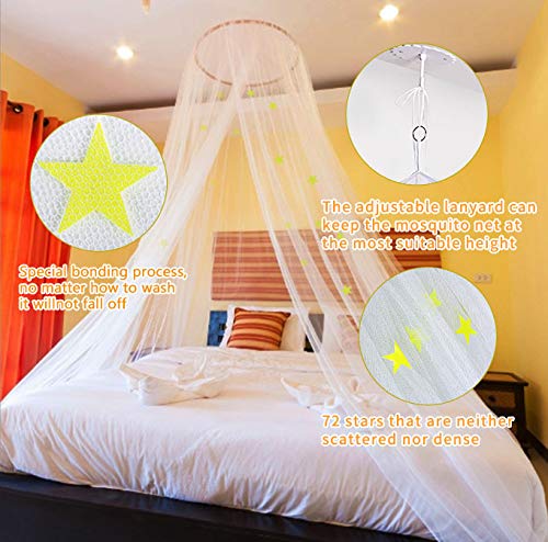 Ciaoed Mosquitera con estrellas luminosas Estrellas Cúpula con dosel de cama luminosa Cúpula antimosquitos La cubierta con dosel se adapta a la cama de bebés, niños, niñas o adultos