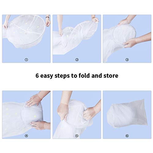 Ciaoed Mosquitera con estrellas luminosas Estrellas Cúpula con dosel de cama luminosa Cúpula antimosquitos La cubierta con dosel se adapta a la cama de bebés, niños, niñas o adultos