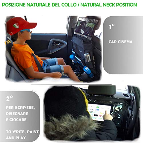 Clamadie Organizadores para Coche 4x1, Organizador para Asientos de Coches, Universal Multi-Bolsillo Protector Portaobjectos, Suporte Para Tableta de Coche, Juegos Para Niños, Accesorios de Coche