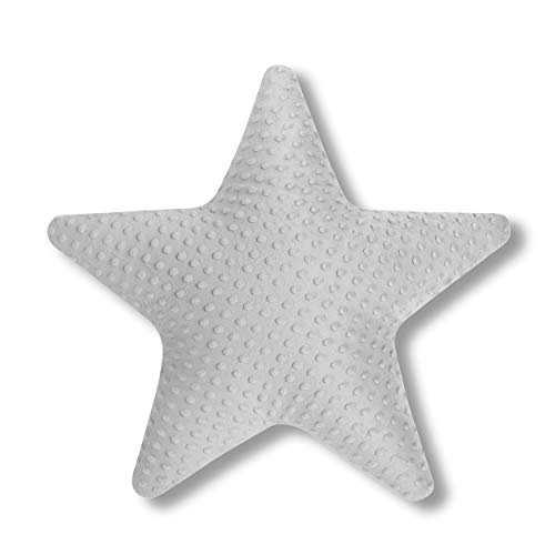 Cojín con forma de estrella, aprox. 60 cm Habitación de habitación de los niños, cojín decorativo de peluche con relleno para dormitorio, habitación de bebé, niñas, estrellas, color blanco (A3)