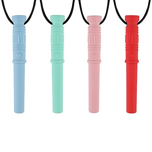 Collar Mordedor Bebe, Yuccer 4 PCS Mordedor Niño Collar Colgante Mordedor Bebe Silicona Collar Masticable