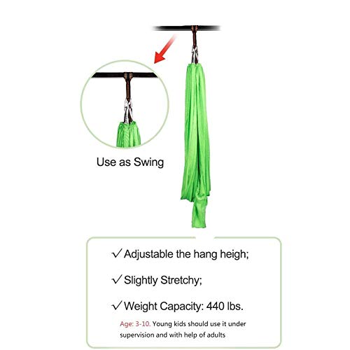 Columpio De Silla De Hamaca, Swing De Yoga, Terapia De Oscilación Interior for Niños Y Adolescentes, Suave for Las Necesidades Especiales (Color : Green, Size : 100x280cm/39x110in)