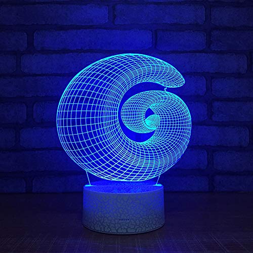 Concha colorida Lámpara 3d Led Ahorro de energía Regalo personalizado Lámpara de noche sólida Venta al por mayor Juguetes para niños Accesorios de luz 3d