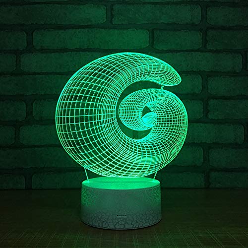 Concha colorida Lámpara 3d Led Ahorro de energía Regalo personalizado Lámpara de noche sólida Venta al por mayor Juguetes para niños Accesorios de luz 3d