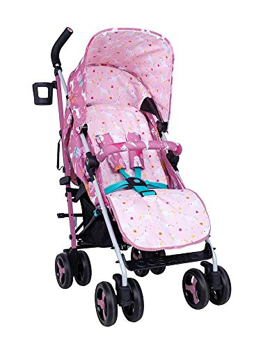 Cosatto Supa 3 Pushchair – Lightweight Stroller from Birth to 25kg | Compact Fold, Large Shopping Basket, Footmuff (Dusky Unicorn Land)