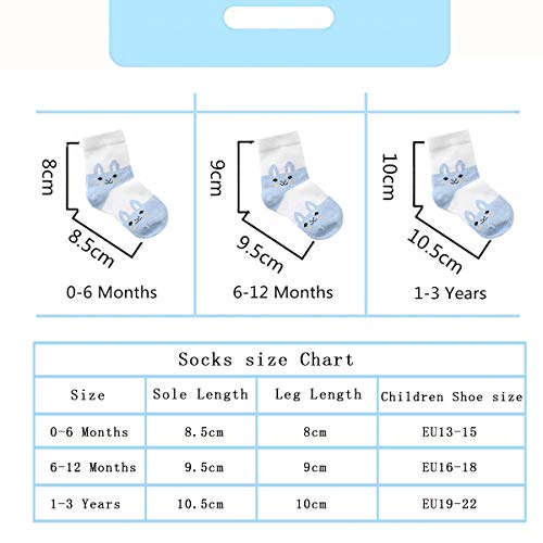 Cotton Coming Algodón Niños Calcetines Bebé,9 Pares Lindo adj. Bebé Calcetines Niño(1-3 Años,EU19-22)