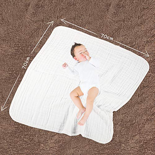 Cuadrados de muselina Paños grandes de muselina para bebés 70x70cm Toalla de baño para bebés de 4 capas 100% algodón absorbente y suave Paquete de 5 por YOOFOSS