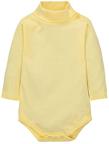 CuteOn 2 paquetes Unisexo Bebé Rompers - Cuello polo Manga Larga - 100% Algodón - Infantil Body Mono Azul + Amarillo 6 Meses