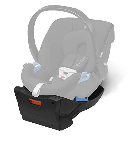 Cybex Silver - Portabebé Aton, en contra de la marcha, incluye reductor para recién nacido, desde el nacimiento hasta aprox. 18 meses, max. 13 kg, pure black