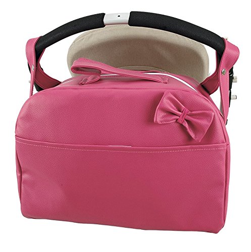 Danielstore. Bolso carro bebe Polipiel bandolera maternal. Color Fucsia