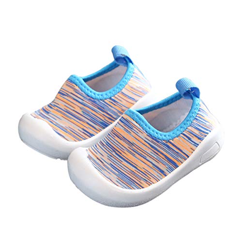 DEBAIJIA Zapatos para Niños 1-4T Bebés Caminata Zapatillas Niñas Suela Suave Malla Antideslizante Transpirable Ligero TPR Material Cómodo(Azul-22)