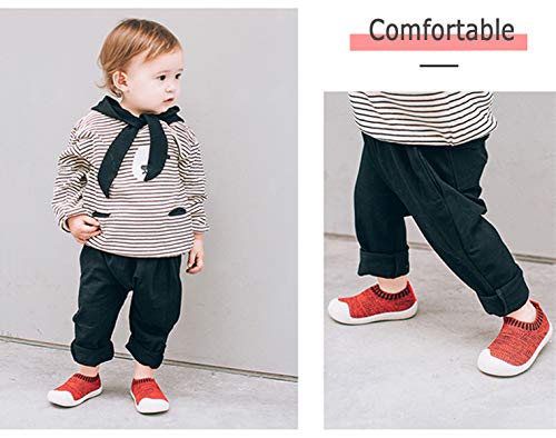 DEBAIJIA Zapatos para Niños 3-30M Bebés Caminan Zapatillas Niñas Antideslizantes Suela Blanda Malla TPR Material Transpirables Moda(Rojo-17)