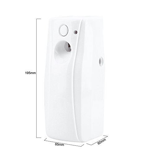 DERCLIVE Dispensador de Aerosol de Perfume de Ambientador Automático de Pared para Interiores con Sensor de Luz Blanco