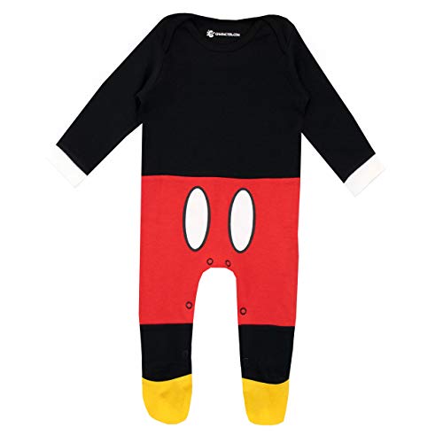 Disney Pijama Conjunto de Pijama Entera y Gorro para Niños Bebés Mickey Mouse Rojo 3-6 Meses