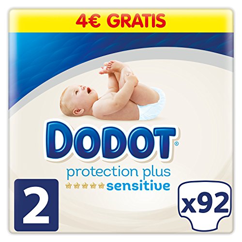 Dodot Sensitive Pañales Talla 2, 92 Pañales, 4 a 8 kg