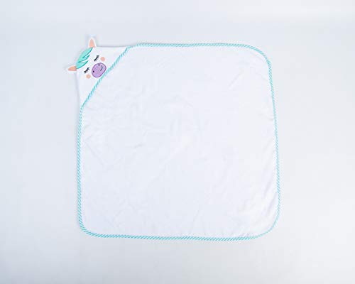 Ecomky Toalla de Baño Bebé con Capucha Extra Grande 90X90 cm Ultra Suave 100% Algodón Toalla Bebé Toalla Infantil Toalla Bebé Recién Nacido Regalo Ideal Diseñado en España Super Absorbente 0-5 Años