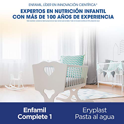 Enfamil Complete 1 Leche Infantil para Lactantes de 0 a 6 Meses de Edad, Fórmula Para Bebés Recién Nacidos - 800 gr + Eryplast Lutsine E45 Pasta al Agua Crema Pañal Bebé - 2 x 125 ml