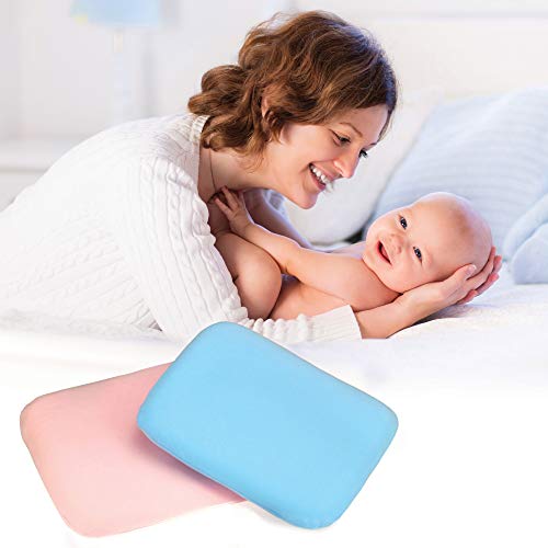 Entanglement® Almohada bebe plagiocefalia - Latex 100% Natural - Para prevenir o curar la Cabeza Plana - Cojin infantil para cuna o cochecito con funda de algodon - antiasfixia (Rosa)