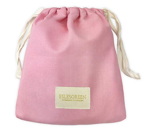 ESLESGREEN Bolsa algodón orgánico para mudas - Bolsa para merienda - Bolsa Primera Puesta - Bolsa Infantil para guardería (Pink)