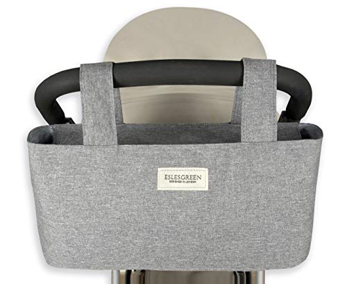 ESLESGREEN Bolsa Organizadora de cochecito, Bolso de paseo para carrito, gris piedra