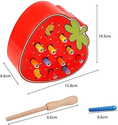 Felly Juguetes Bebe 2 años, Rompecabezas Juegos de Atrapar Insectos de Fresa Madera Juguetes Montessori Educativos para Bebes Niños y Niñas de 2 3 4 años, Niños Pequeños Regalo